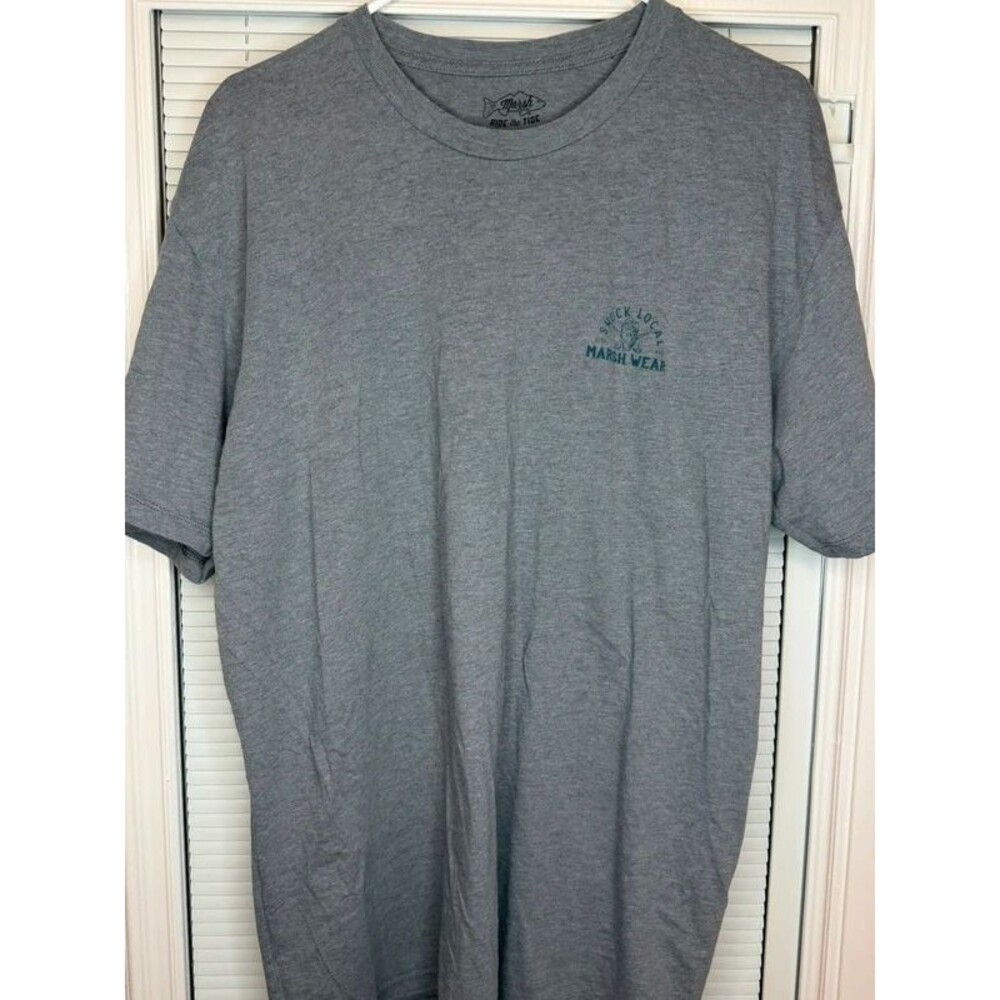 Marsh Wear Men’s XL Shuck Local Oyster Graphic T-Shirt Gray